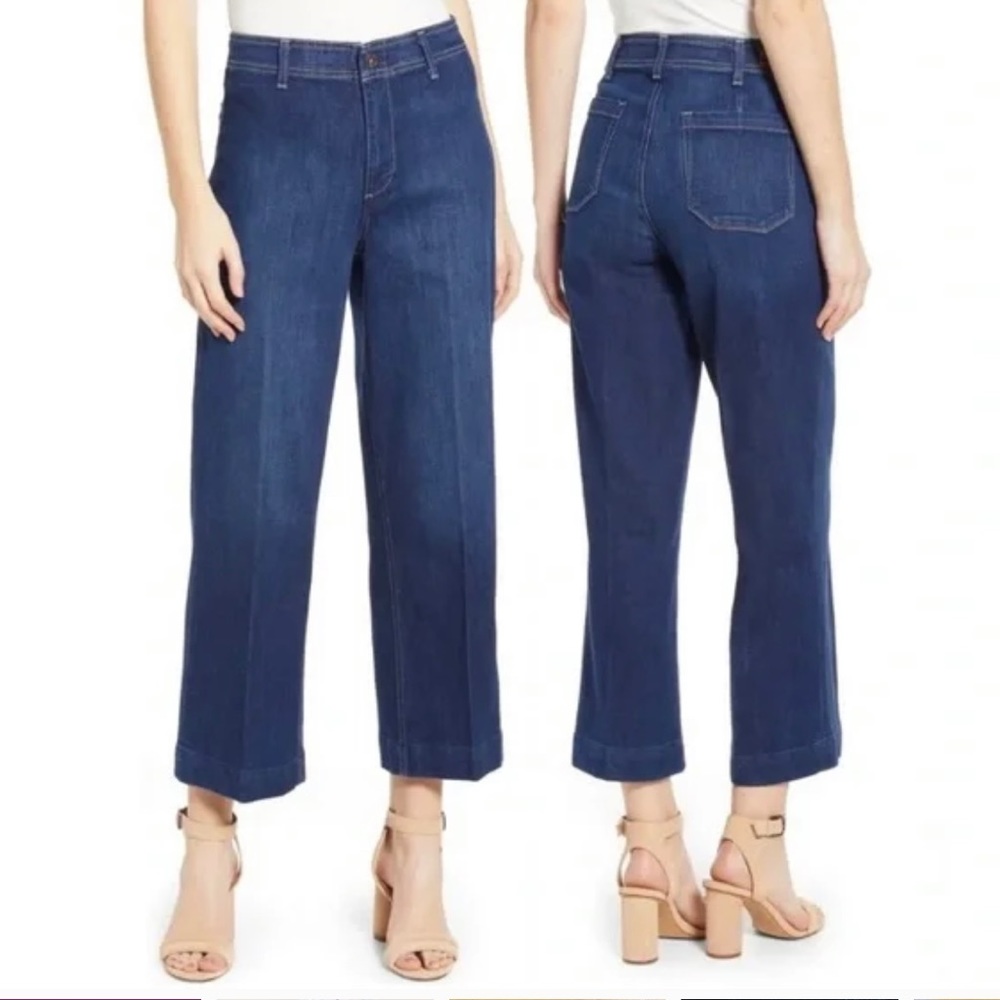 PAIGE Denim High Rise Nellie Wide Leg Crop Trouser Pant